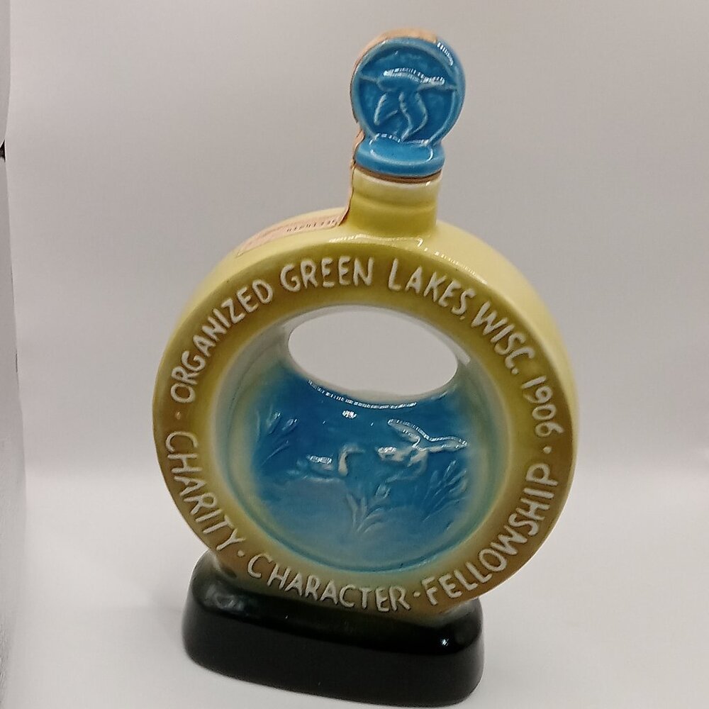 Honorable Order of the BLUE GOOSE Jim Beam Decanter Green Lakes WISC EMPTY